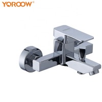 Modern design cheap wall mounted chrome polished zinc body zinc handle tub shower diverter faucet mixer for bathroom