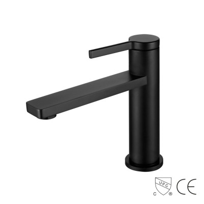 Modern Black Finished Single Handle Solid Brass Bathroom Sink Faucet