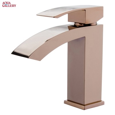 Rose Golden Finished Lead Free Brass Single Handle Deck Mounted UPC Basin Faucet