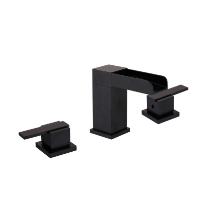 Three Holes Black Vanity Basin Faucet