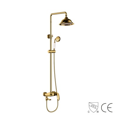 Exposed Brass Golden Shower Faucet